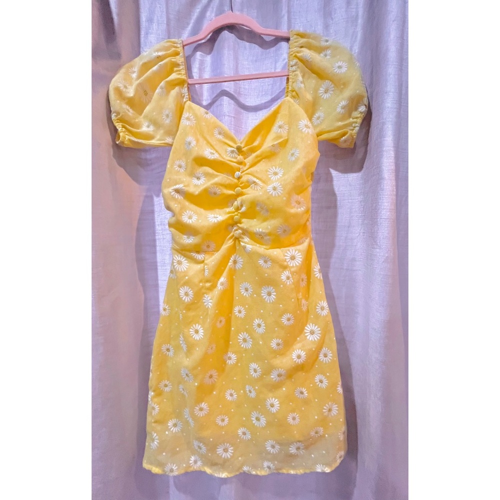 Puff sleeve flower dress